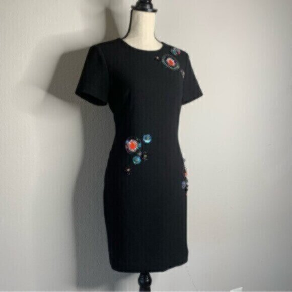 Trina Trunk Black Multi Color Dazzle Embellished Mini Sheath Dress - Picture 3 of 15